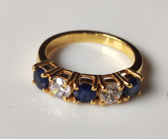 Blue Sapphire Sterling Silver Ring thumbnail 7