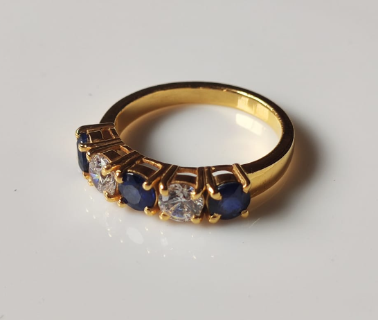 Blue Sapphire Sterling Silver Ring thumbnail 6
