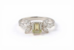 Crysoberyl Sterling Silver Halo Ring thumbnail 2