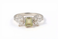 Crysoberyl Sterling Silver Halo Ring - Image 1