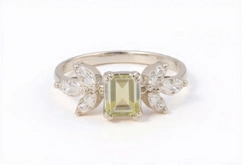 Crysoberyl Sterling Silver Halo Ring thumbnail 3