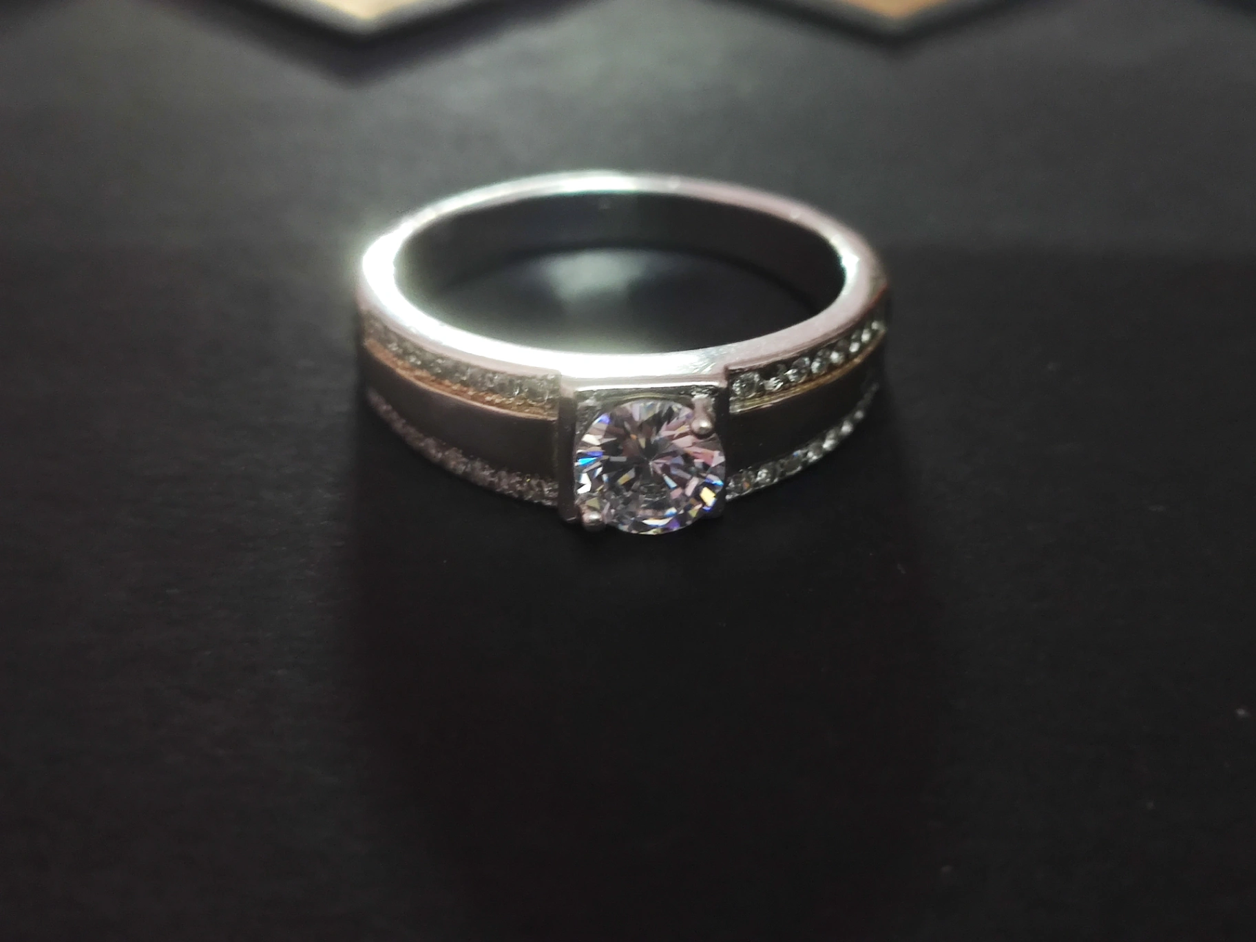 Diamond Simulant Sterling Silver Ring - Image 1