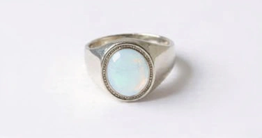 Fire Opal Sterling Silver Ring D5 - Image 1