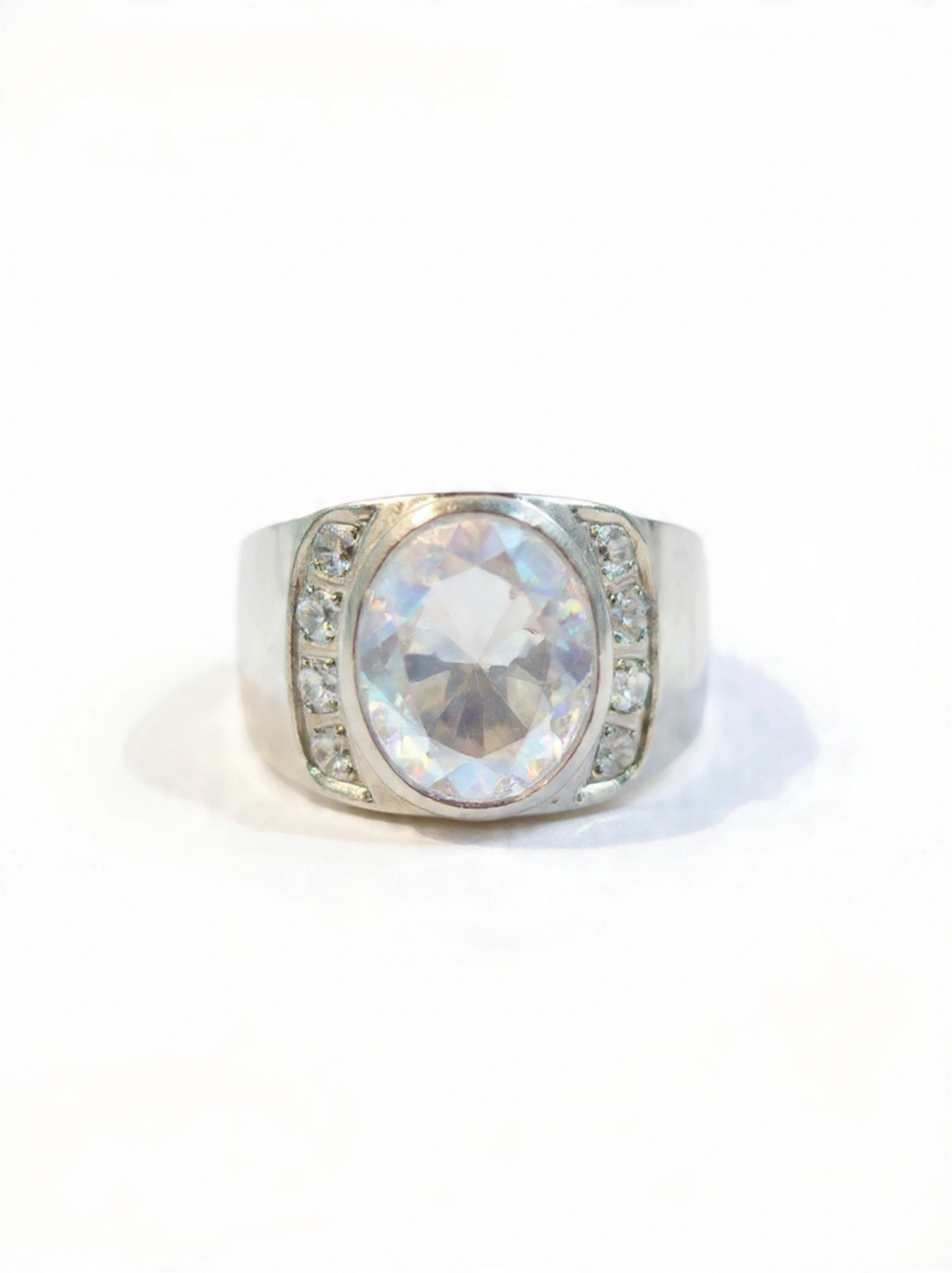 Fire Opal Sterling Silver Ring D3 - Image 1