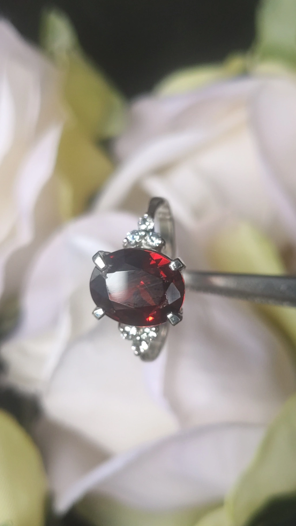 Garnet Halo Ring thumbnail 3