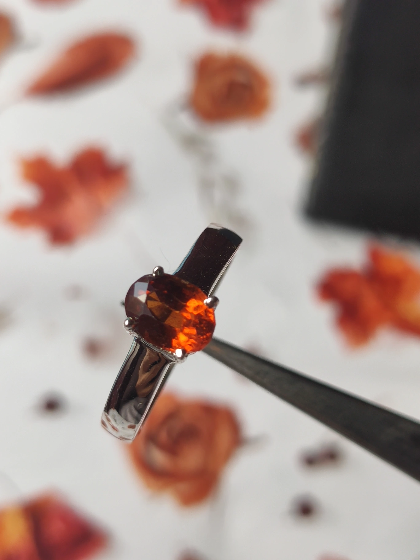 Garnet Sterling Silver Ring thumbnail 4