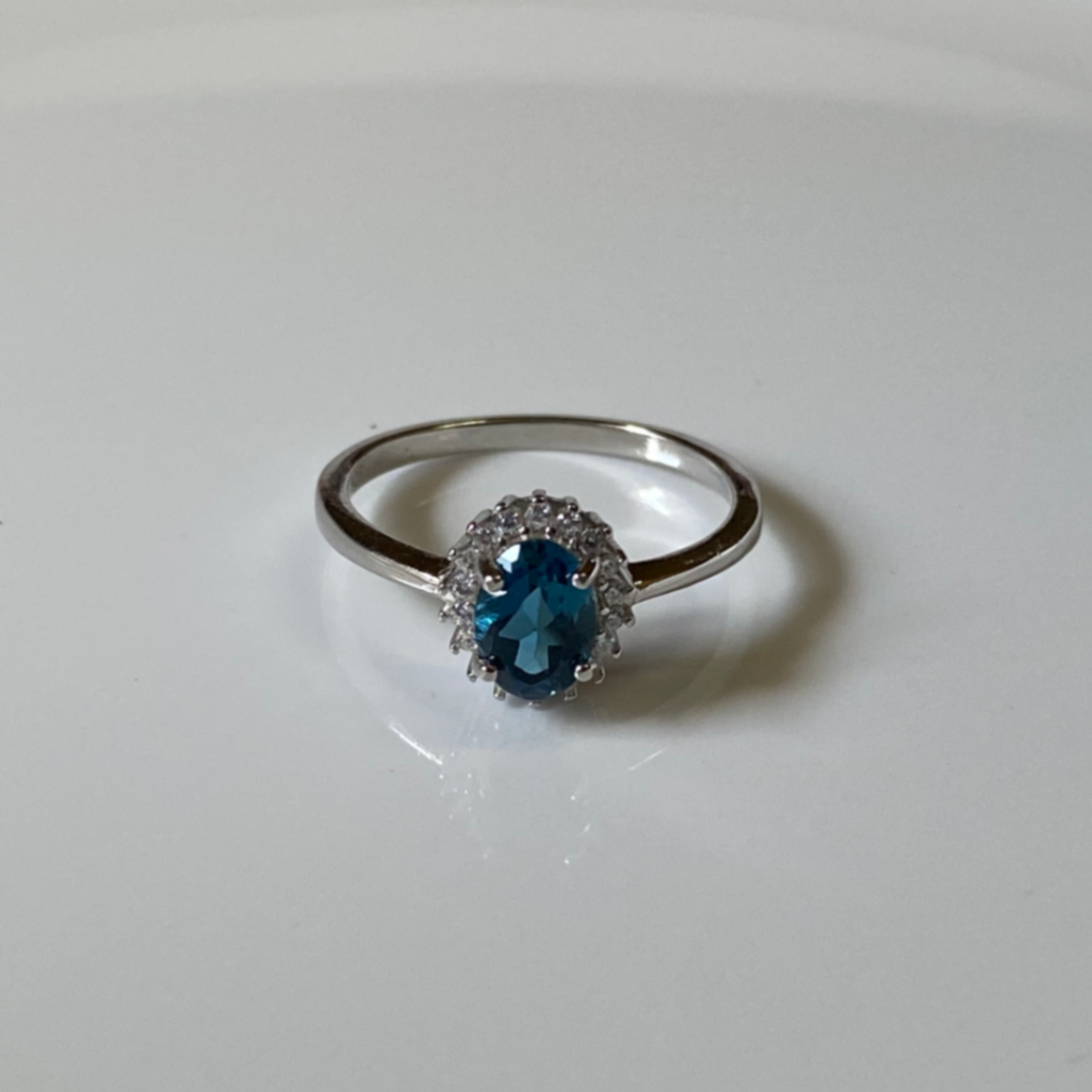 London Blue Topaz Sterling Silver Ring For Women thumbnail 2