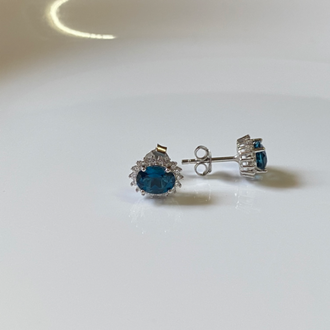 London Blue Topaz Sterling Silver Earring thumbnail 2
