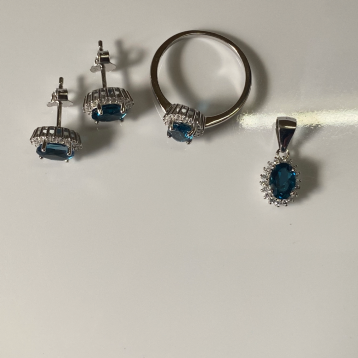 London Blue Topaz Sterling Silver Jewellery Set For Women | MOQ - 100 PCS | Wholesale thumbnail 4