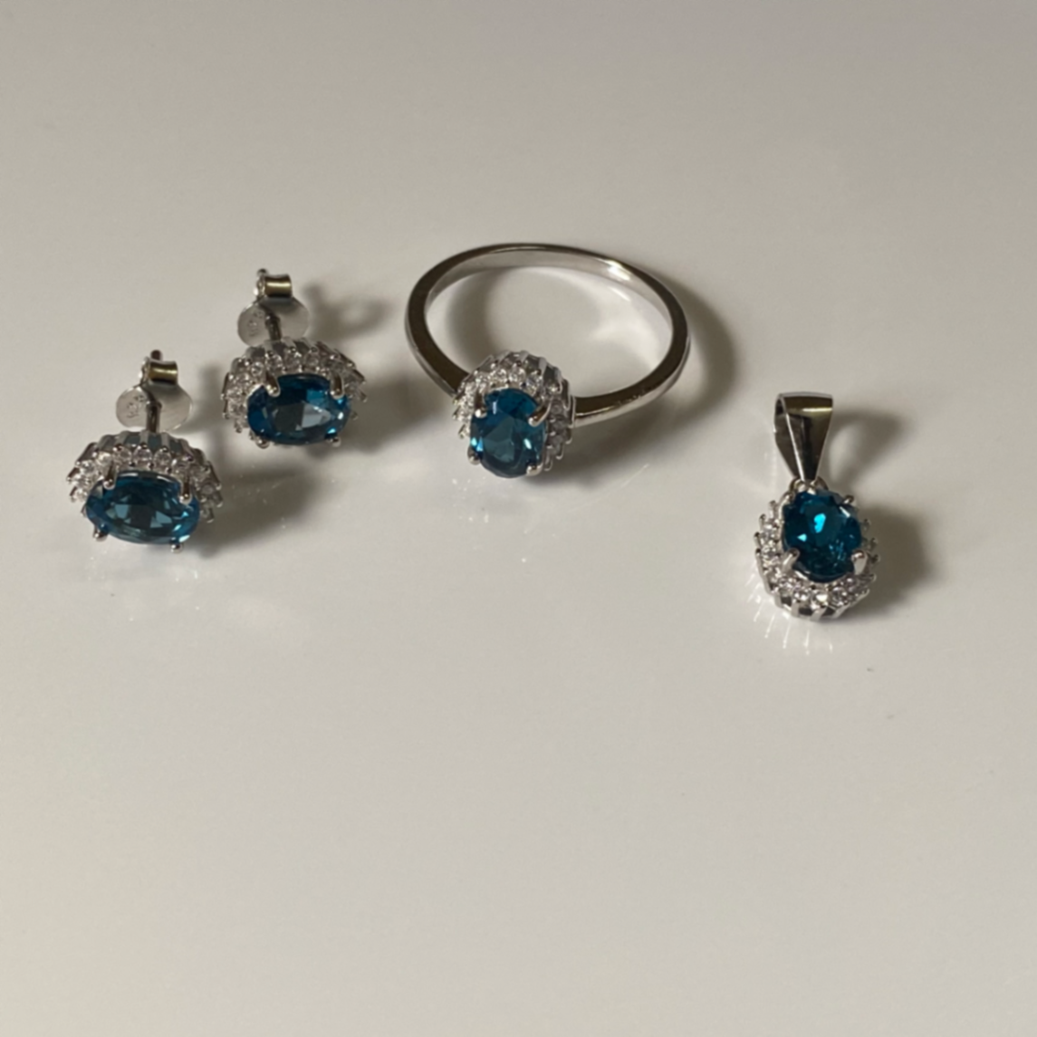 London Blue Topaz Sterling Silver Jewellery Set For Women | MOQ - 100 PCS | Wholesale - Image 1