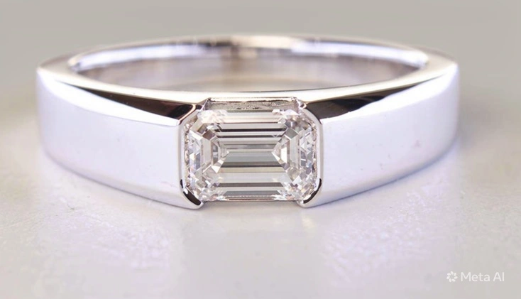 Cubic Zirconia Sterling Silver men's Ring D7