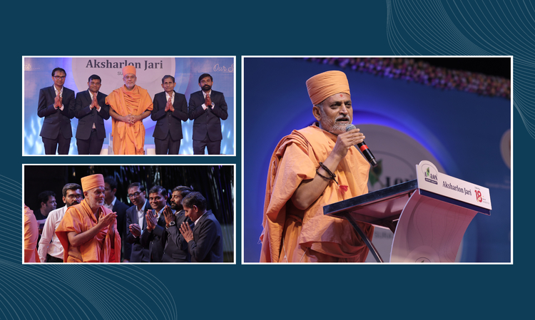 Company's Owner receive blessings from saints at the company's 18th anniversary program