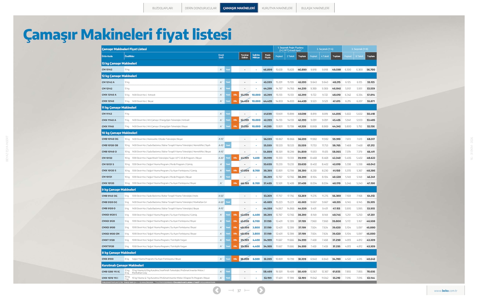 Beko Beyaz Esya Brosuru — sayfa 60