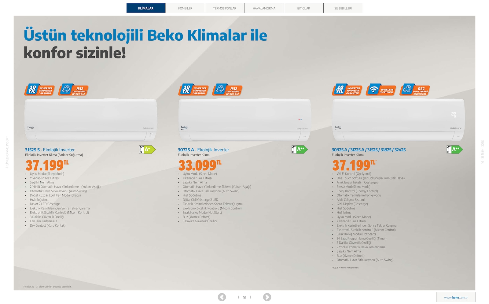 Beko İklimlendirme Brosuru — sayfa 11