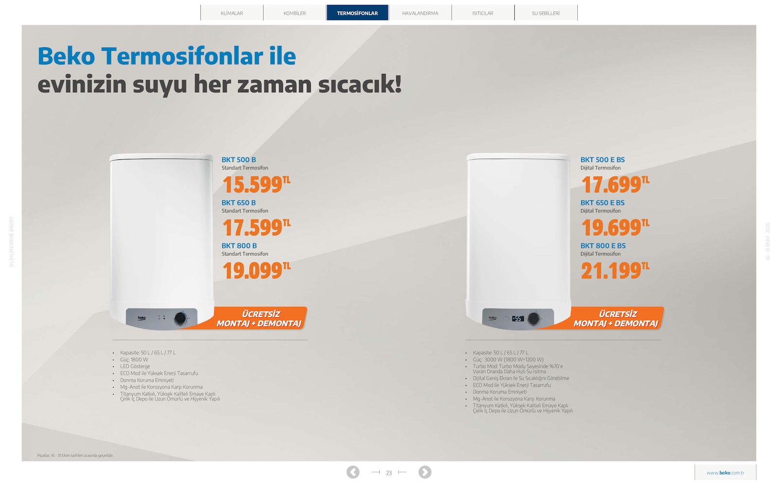 Beko İklimlendirme Brosuru — sayfa 18