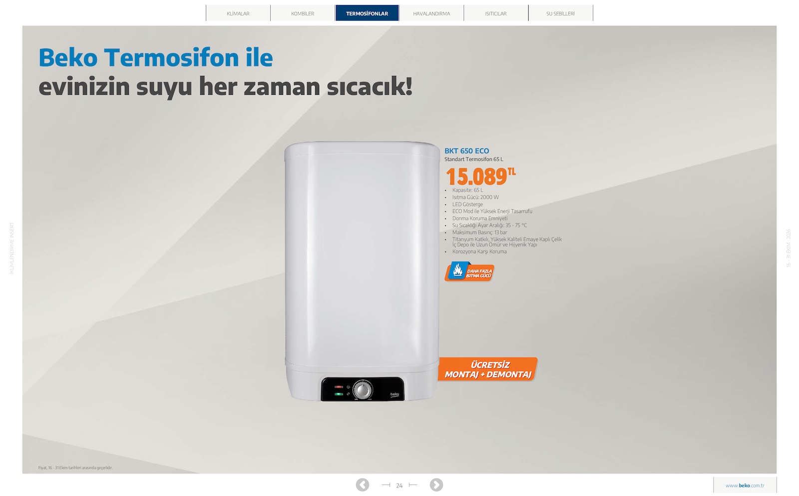 Beko İklimlendirme Brosuru — sayfa 19