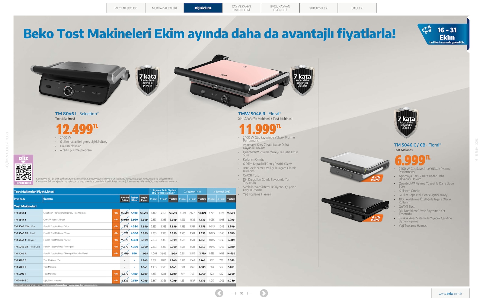 Beko Kucuk Ev Aletleri Brosuru — sayfa 15