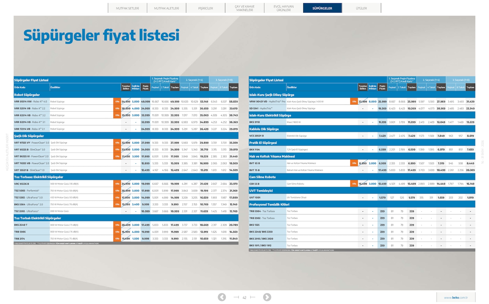 Beko Kucuk Ev Aletleri Brosuru — sayfa 42