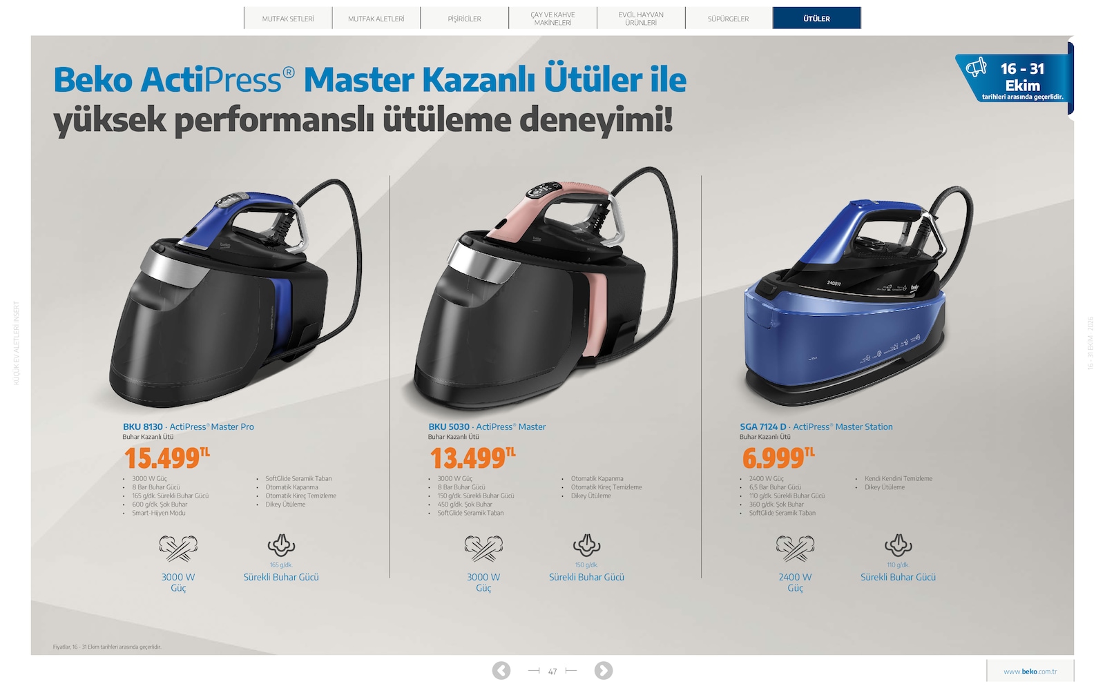 Beko Kucuk Ev Aletleri Brosuru — sayfa 47