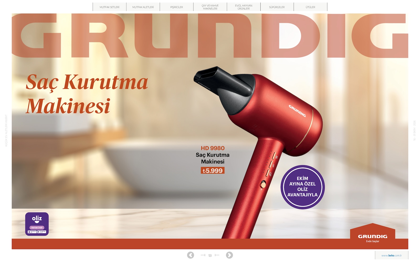 Beko Kucuk Ev Aletleri Brosuru — sayfa 53