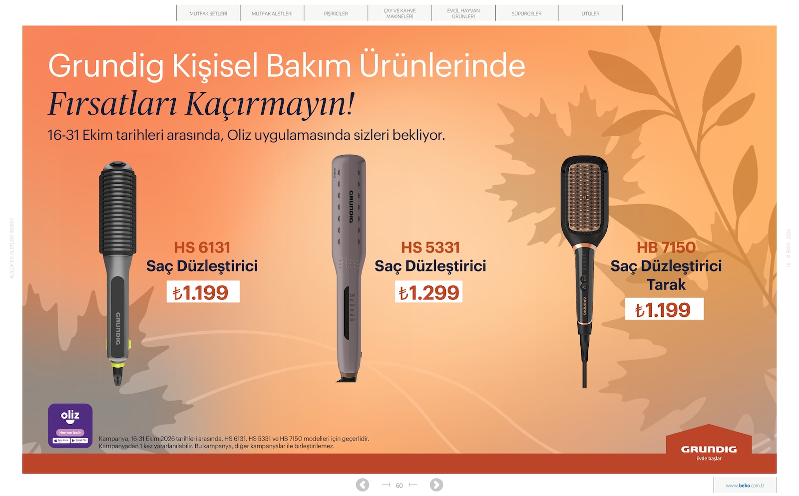 Beko Kucuk Ev Aletleri Brosuru — sayfa 60