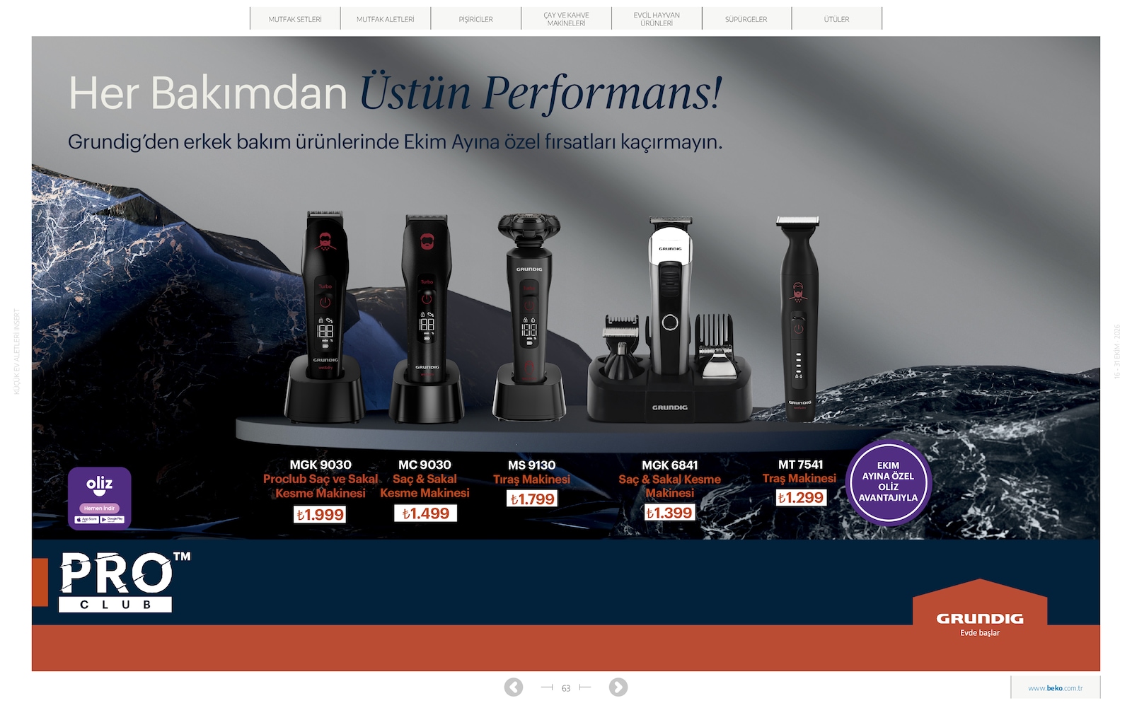Beko Kucuk Ev Aletleri Brosuru — sayfa 63