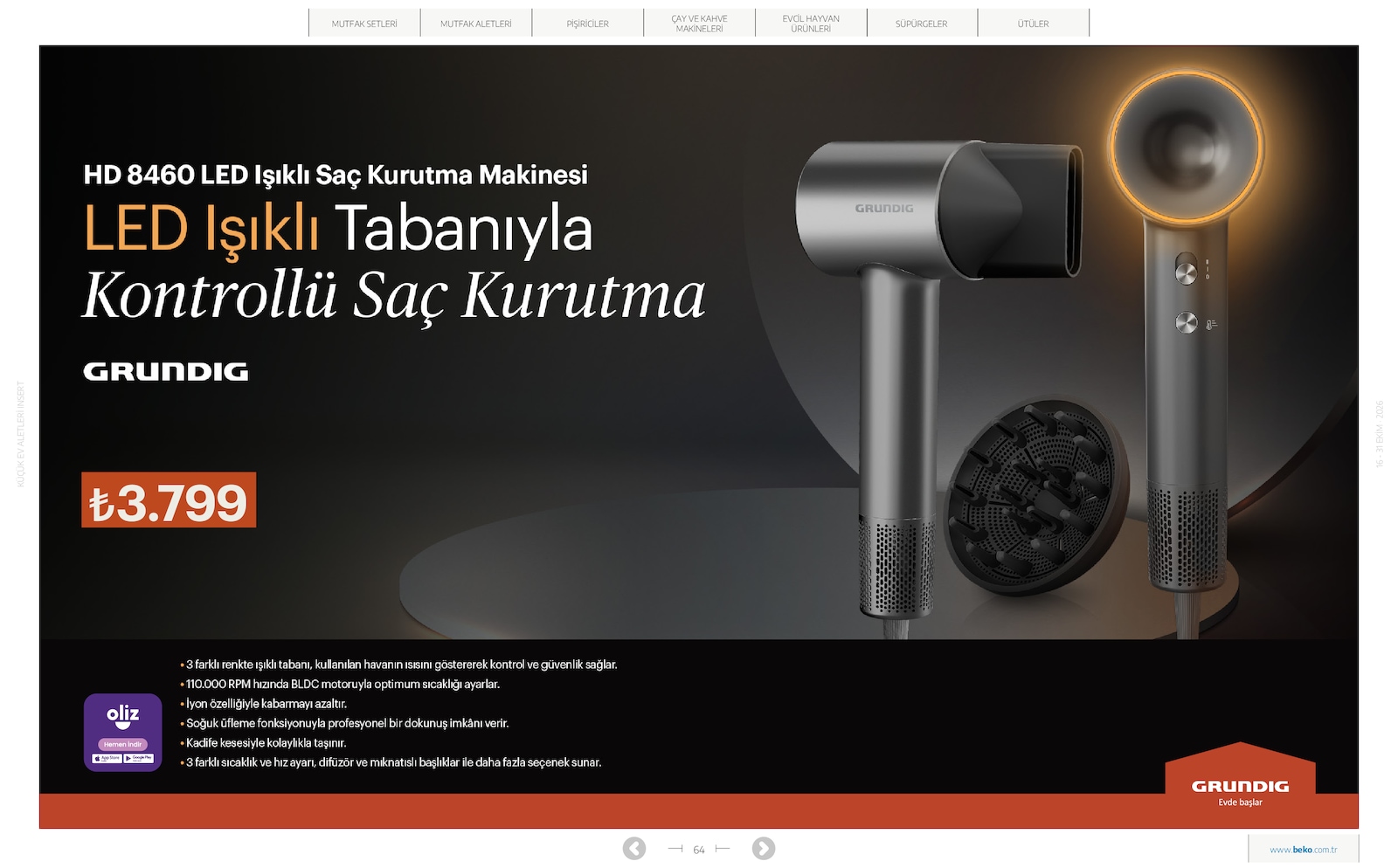 Beko Kucuk Ev Aletleri Brosuru — sayfa 64