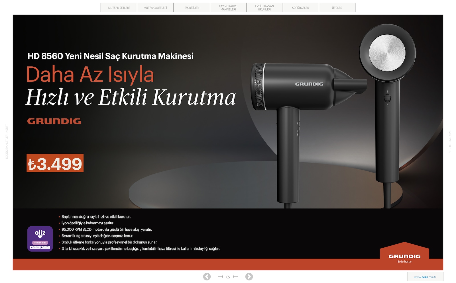 Beko Kucuk Ev Aletleri Brosuru — sayfa 65