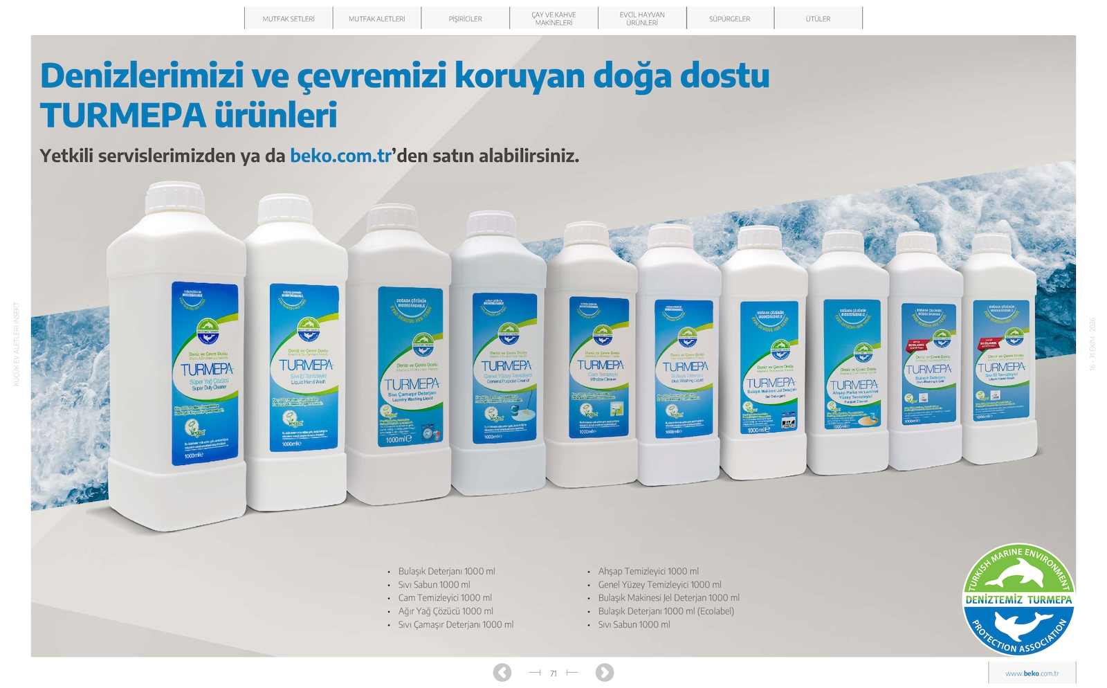 Beko Kucuk Ev Aletleri Brosuru — sayfa 71