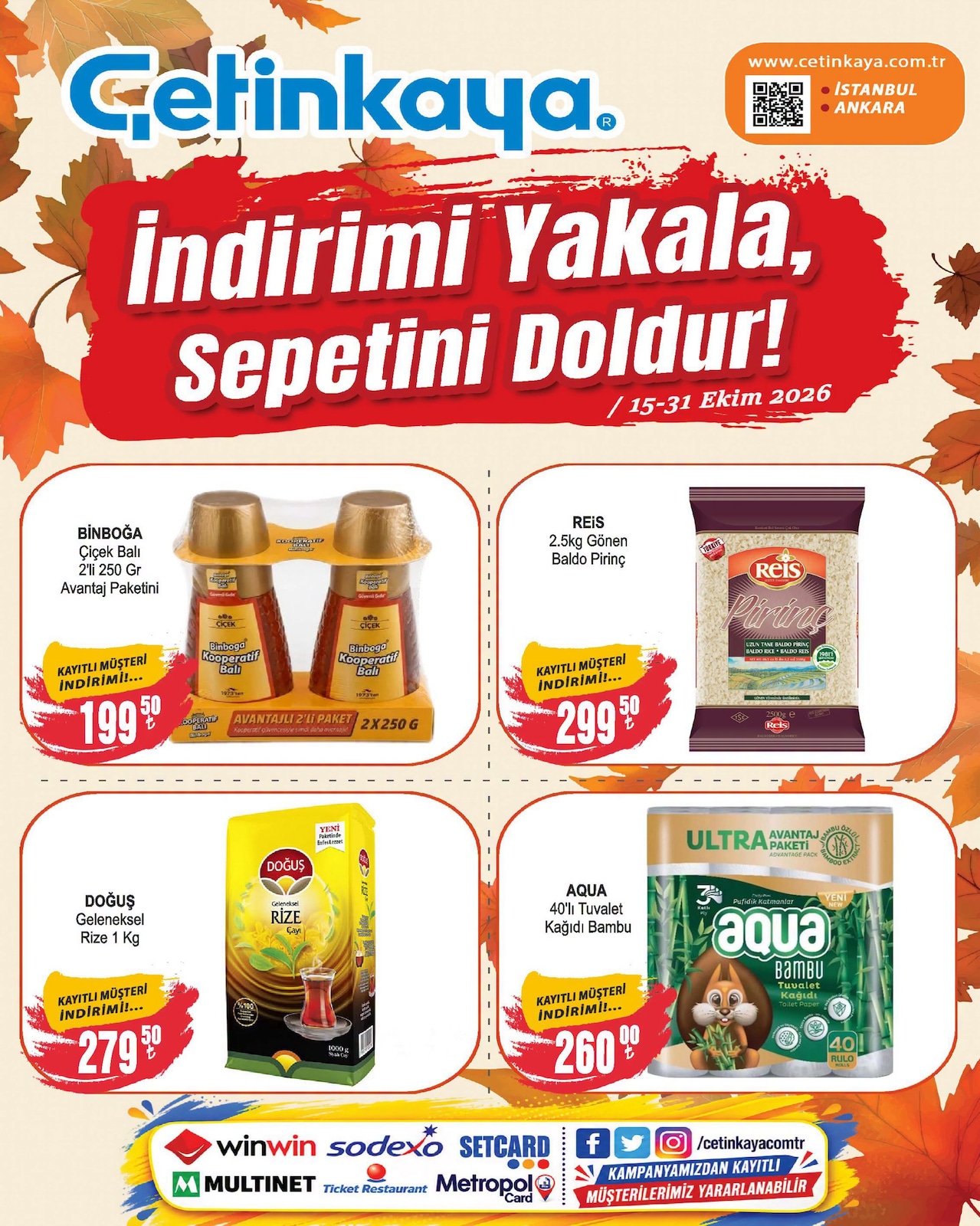 Cetinkaya İstanbul Ankara İndirim Brosuru