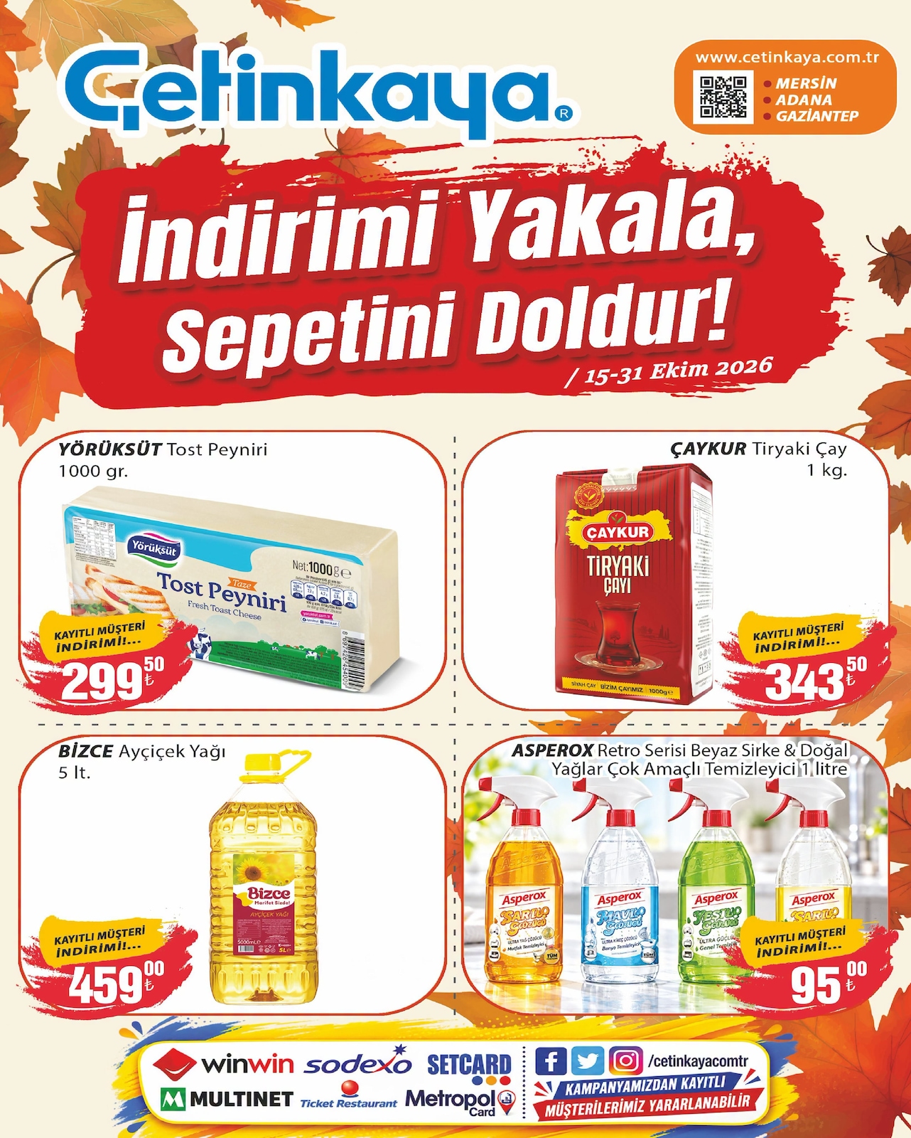 Cetinkaya Mersin Adana Gaziantep İndirim Brosuru