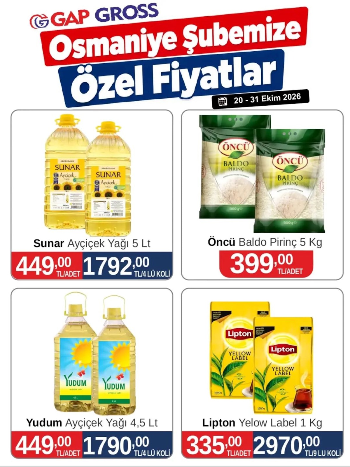 Gapgross Osmaniye Subesine Ozel İndirim Brosuru