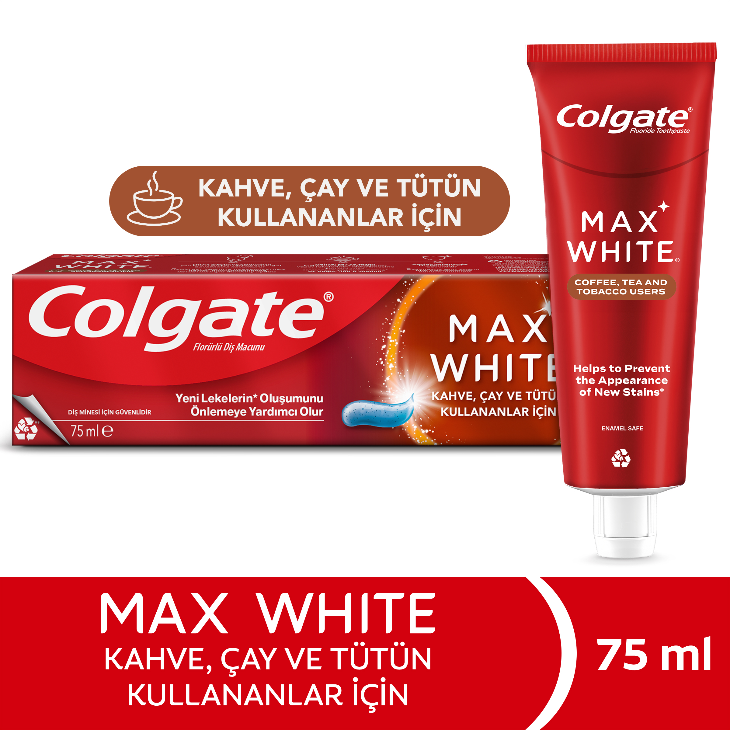 Colgate White Çay & Kahve ve Tütün Diş Macunu 75 Ml