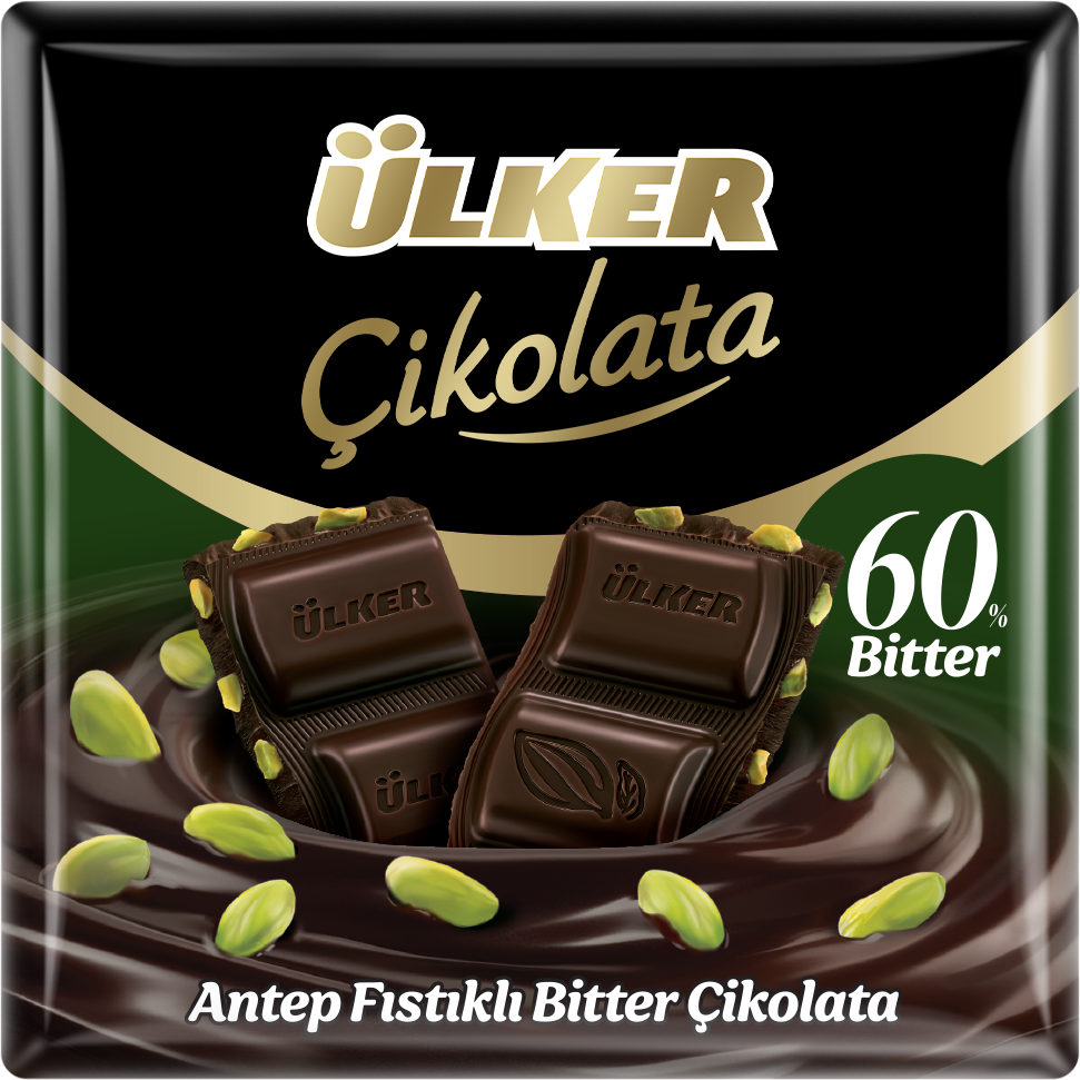 Ülker Bitter Antep Fıstıklı Kare 65 g