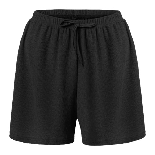 Koza Kadın Şort Krinkıl Kumaş Siyah L-xl