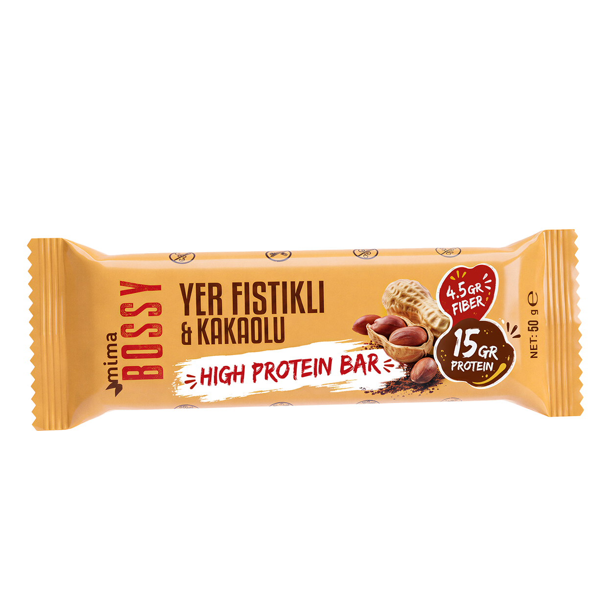 Bossy Yer Fıstık&Kakao Protein Bar 50 g