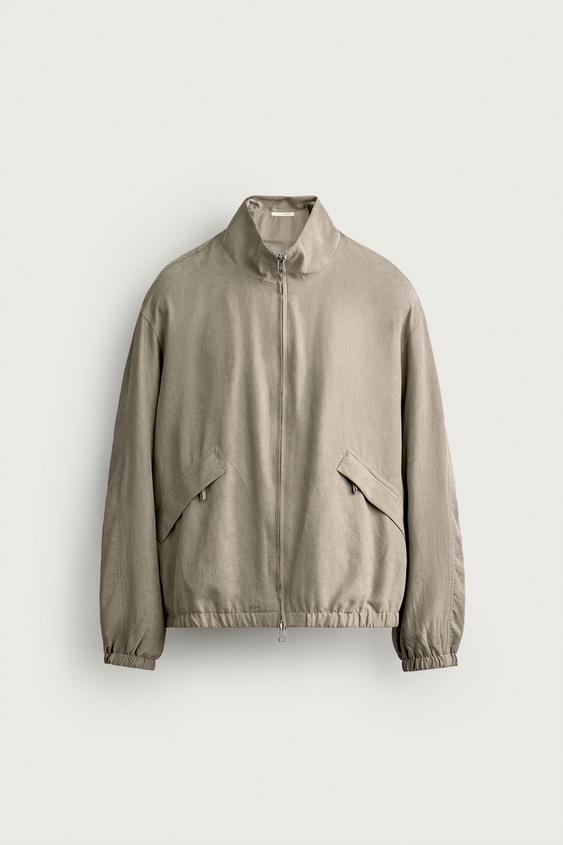 Suni Süet Relaxed Fit Bomber Ceket