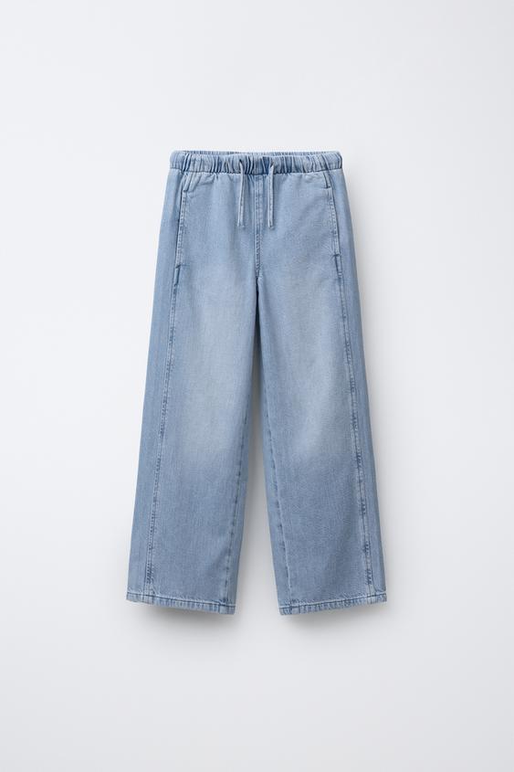 Büzgülü Geniş Paça Jean