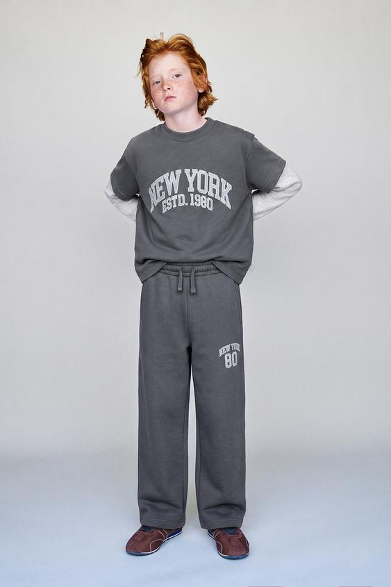 Varsity Düz Kesim Koton Jogging Pantolon