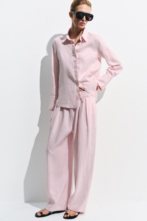 %100 Keten Pilili ZW Collection Pantolon
