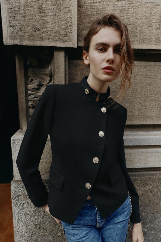 Elbise Süslü Kruvaze Blazer