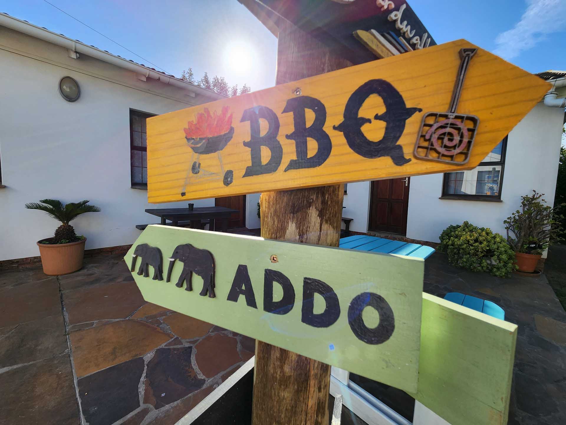 Addo Suite Sign - If you get lost, just follow the elephant!