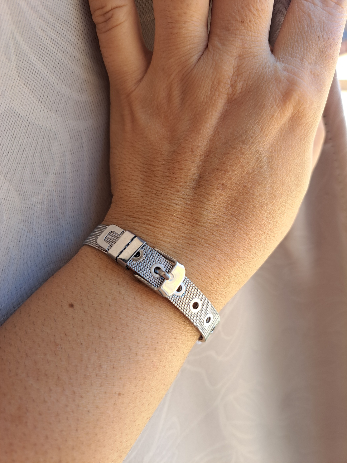 Foto de pulseira esteira cinto em aço inox