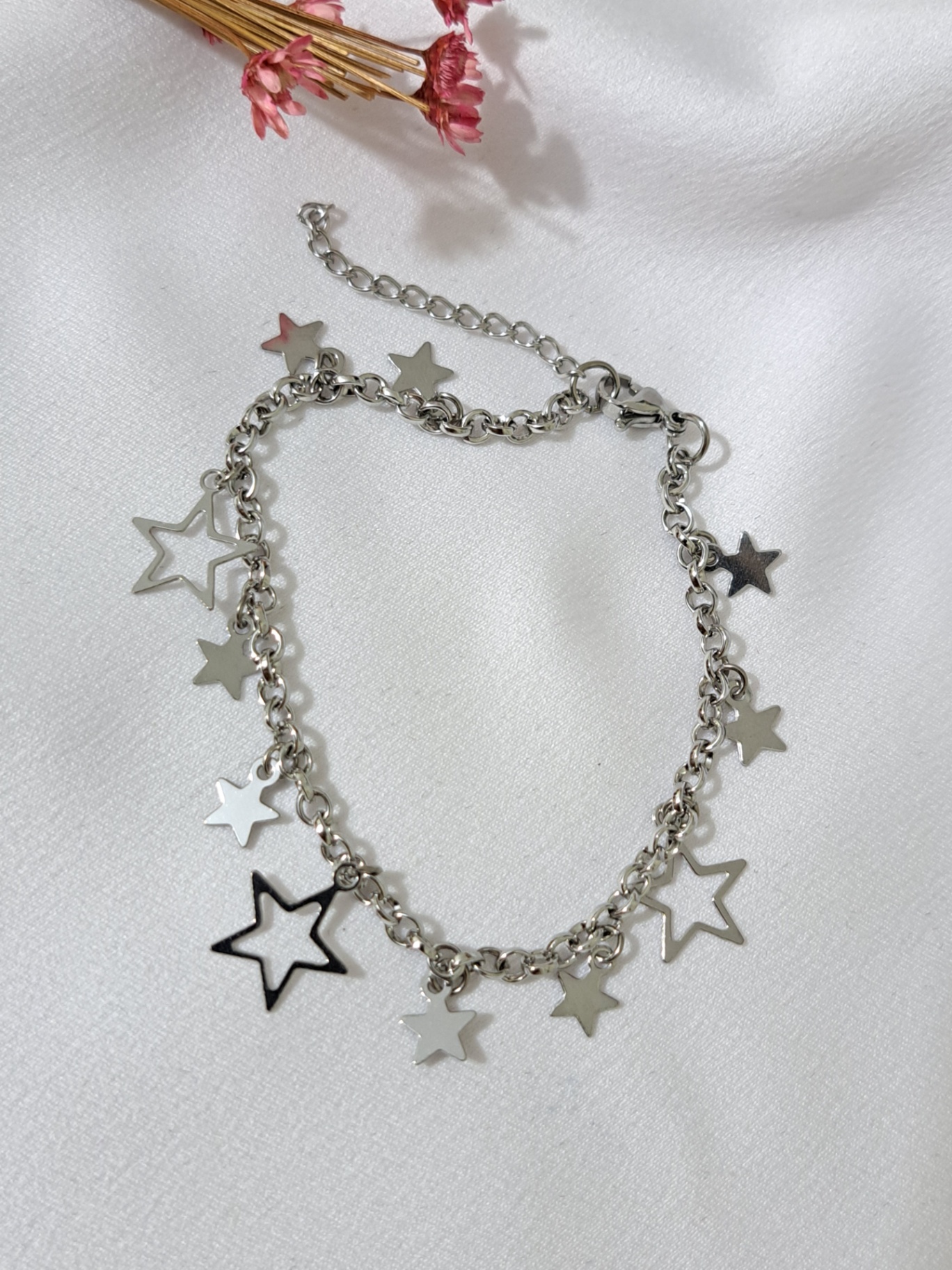 Foto de pulseira 11 estrelas em aço inox