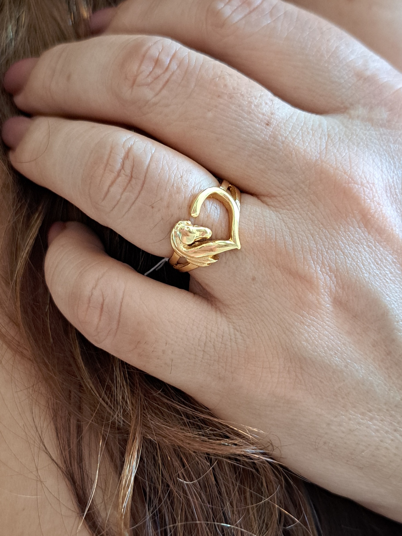 Foto de anel coração cavalo rústico Foto de anel coração cavalo rústico