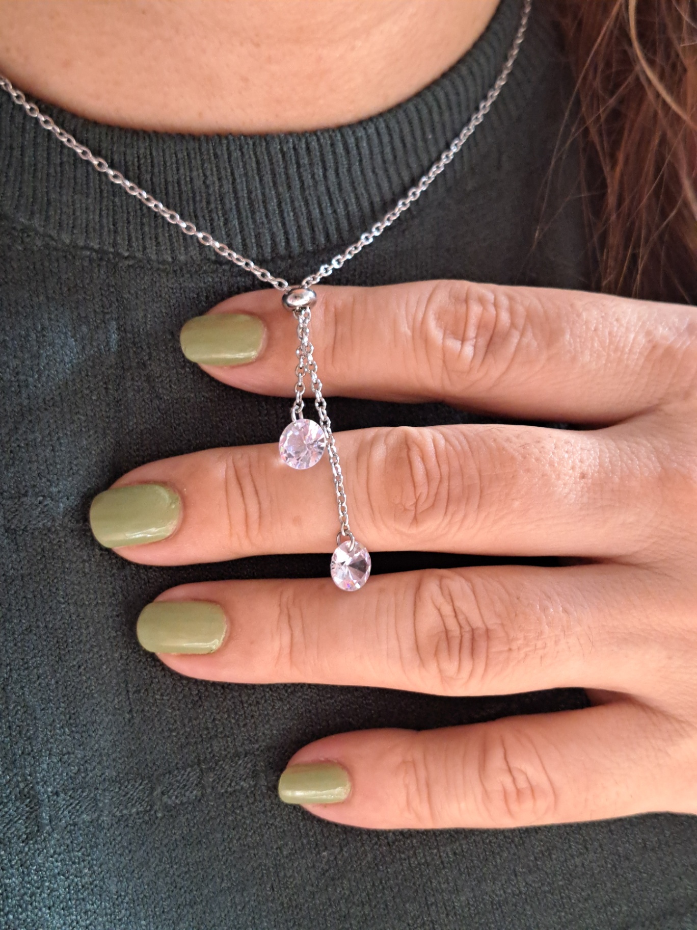 Foto de colar gravatinha 2 pedras