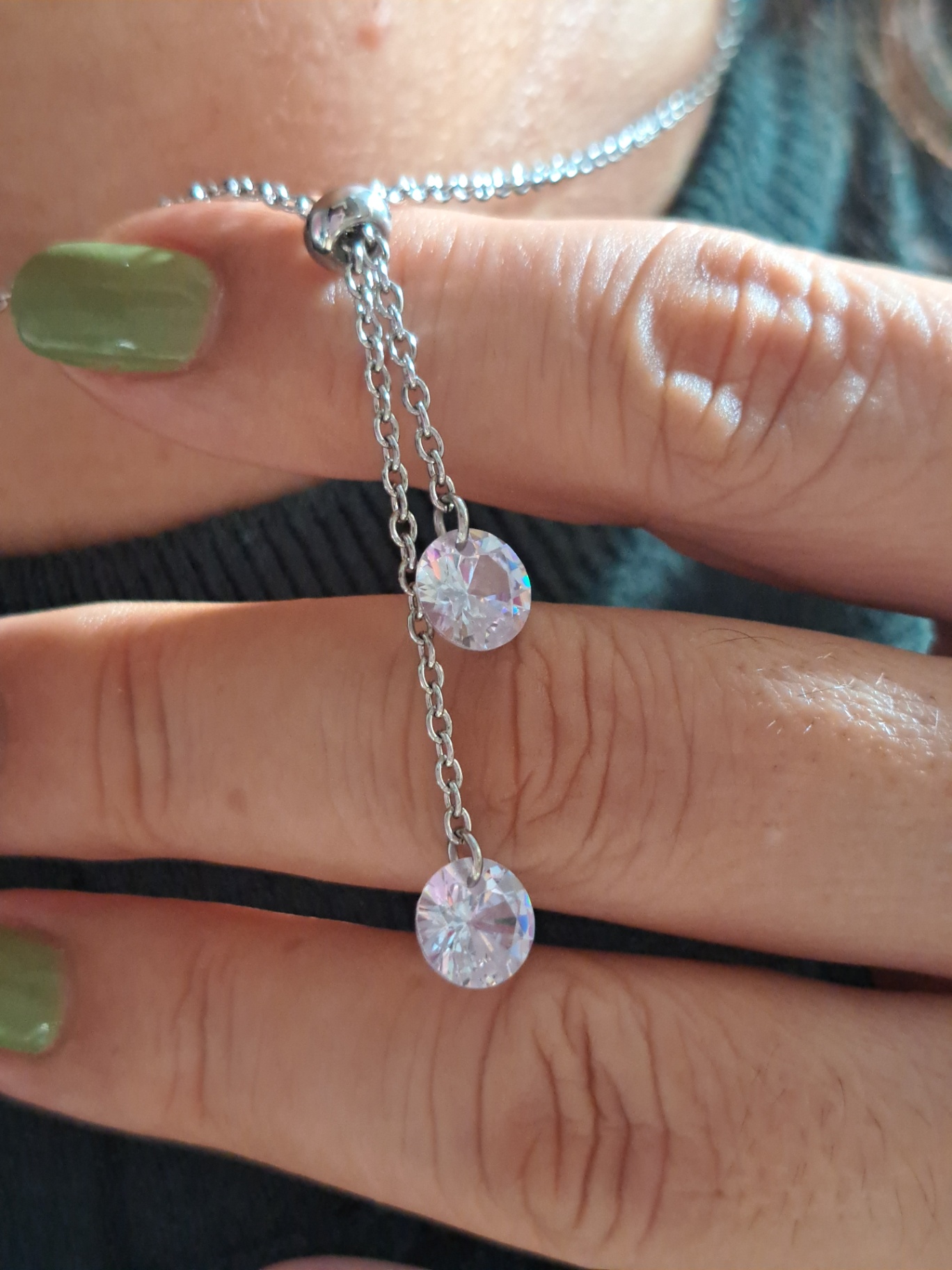 Foto de colar gravatinha 2 pedras