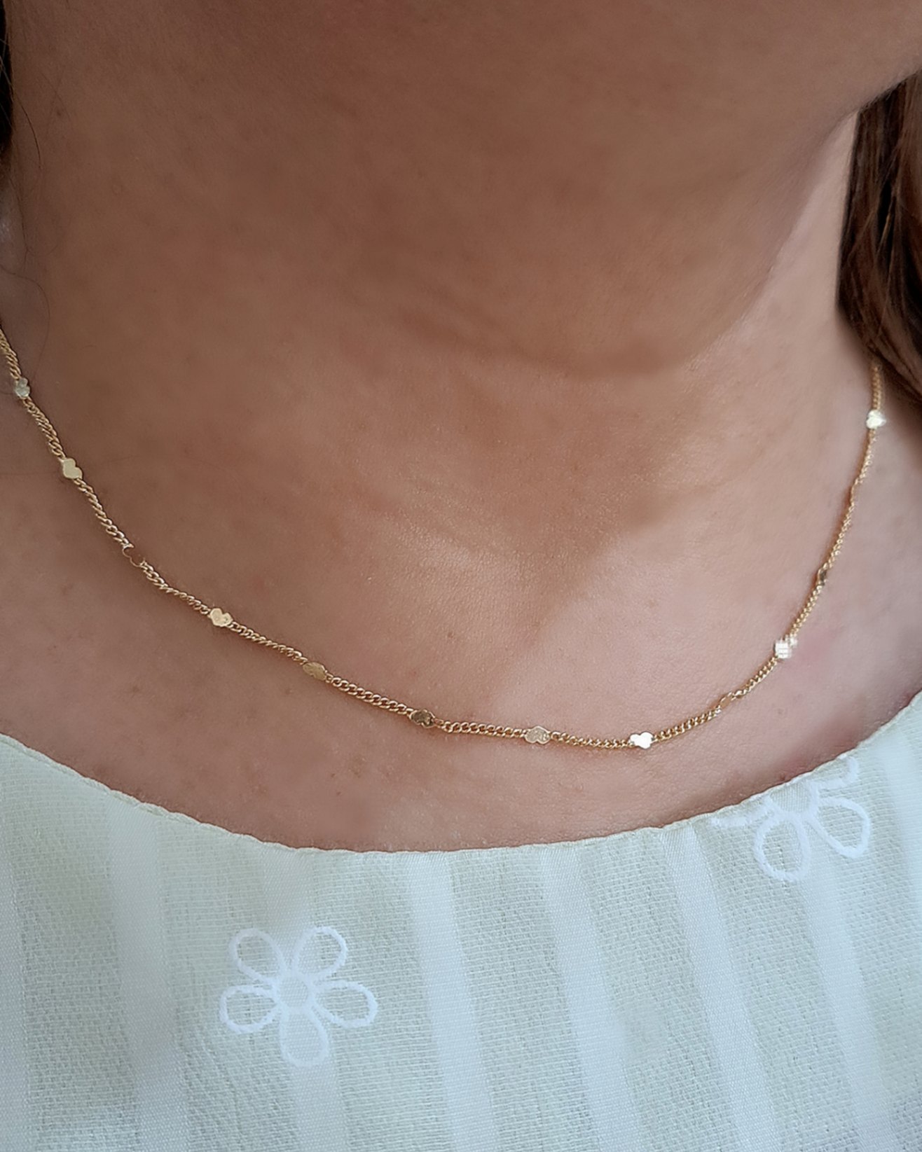 Foto de colar grumet mini corações de 45cm
