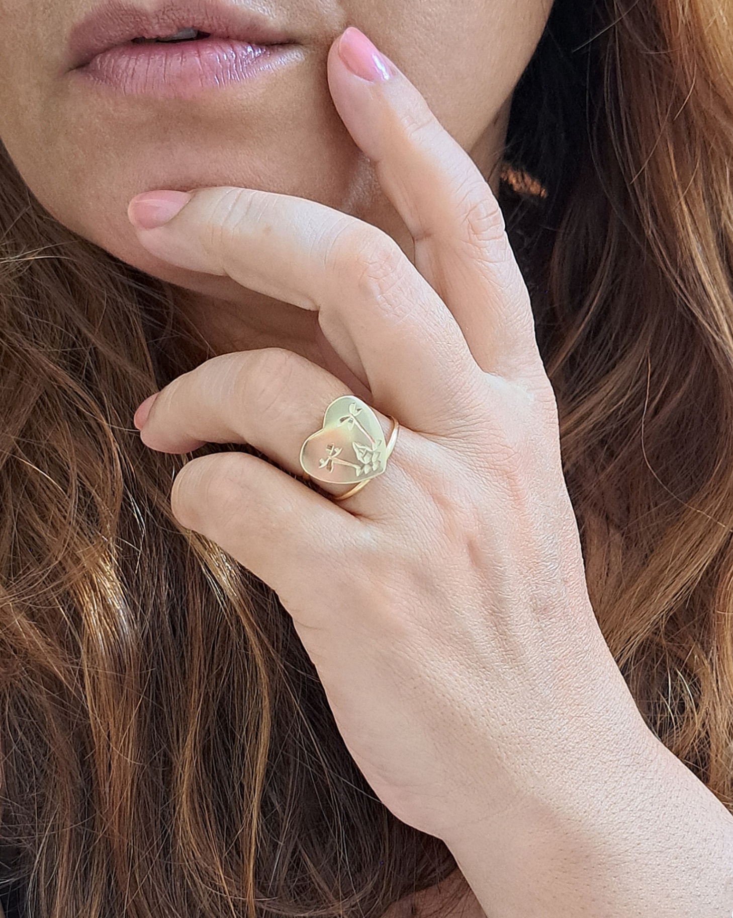 Foto de anel coração arte diamantada