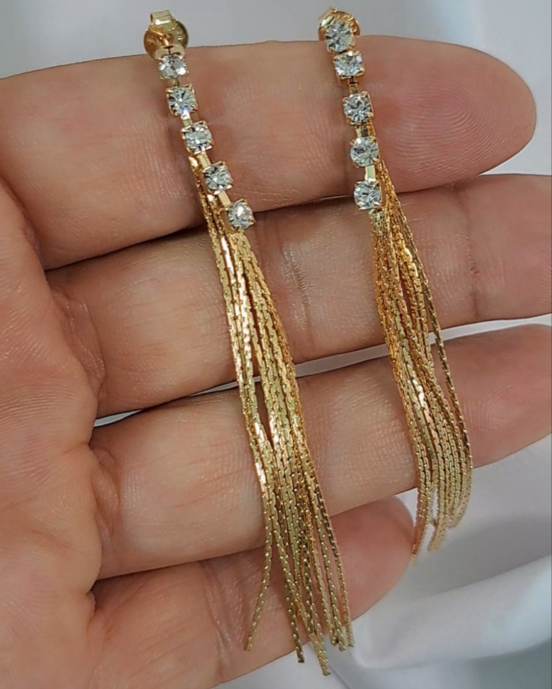 Foto de brinco franja com strass